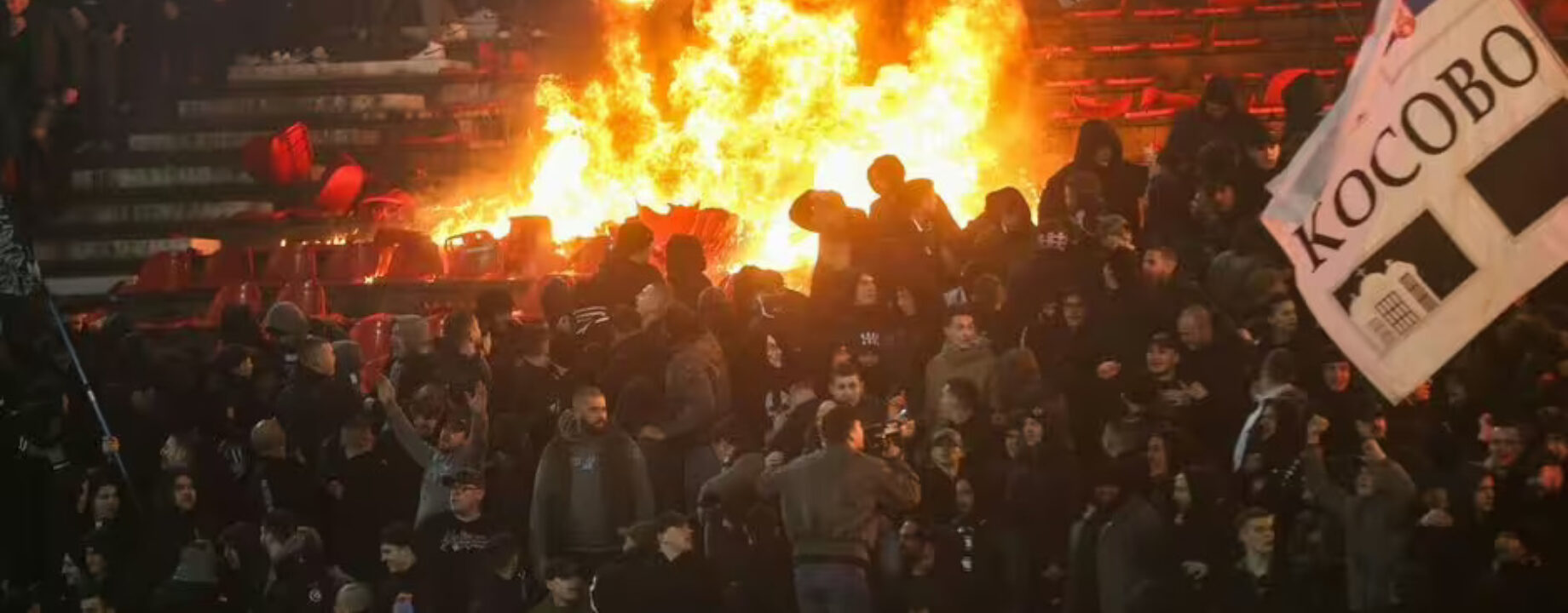Belgrade serbia fire broke out during the serbian superliga football match between crvena 6759147