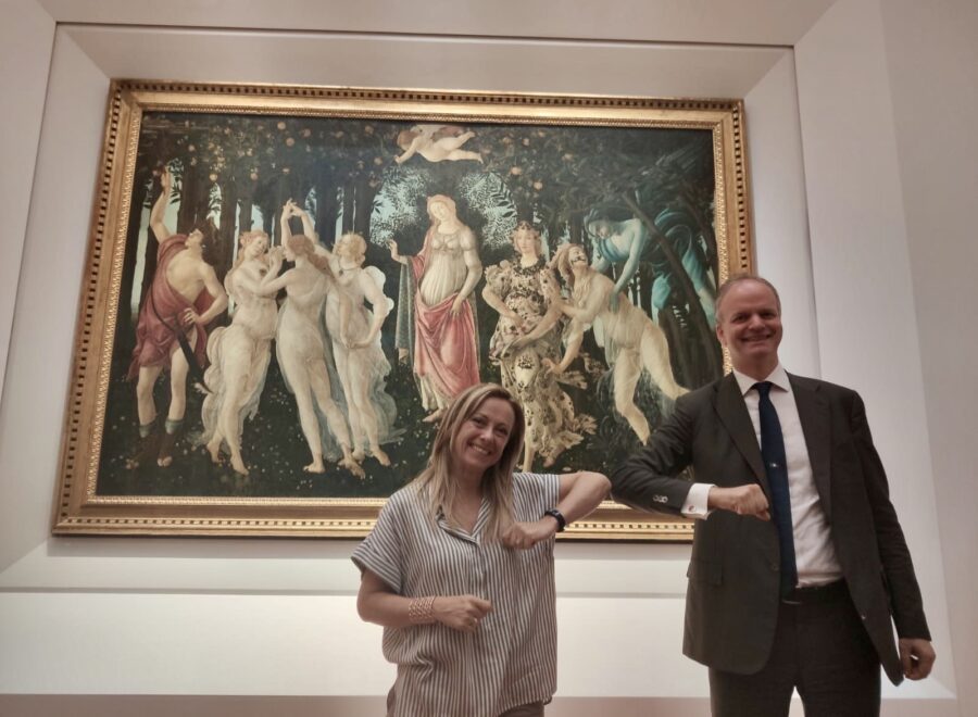 Giorgia meloni eike schmidt uffizi