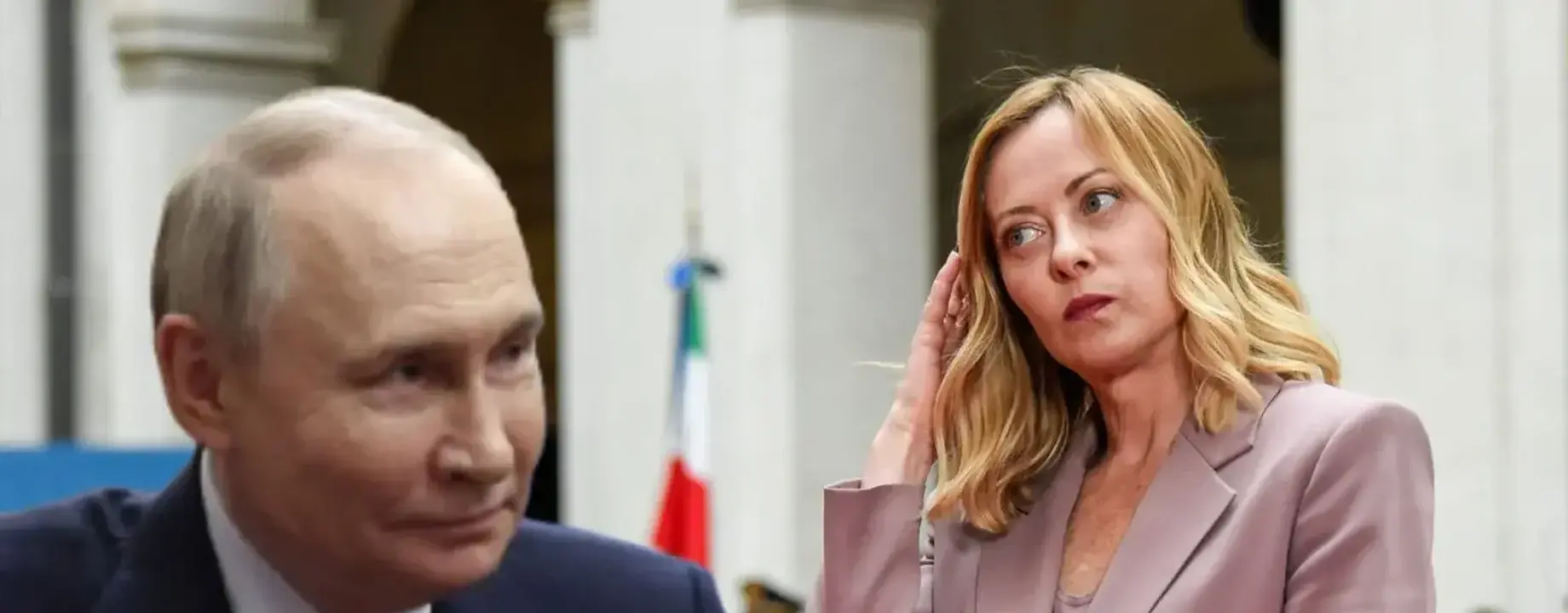 Ucraina Giorgia Meloni e Vladimir Putin 1536x864