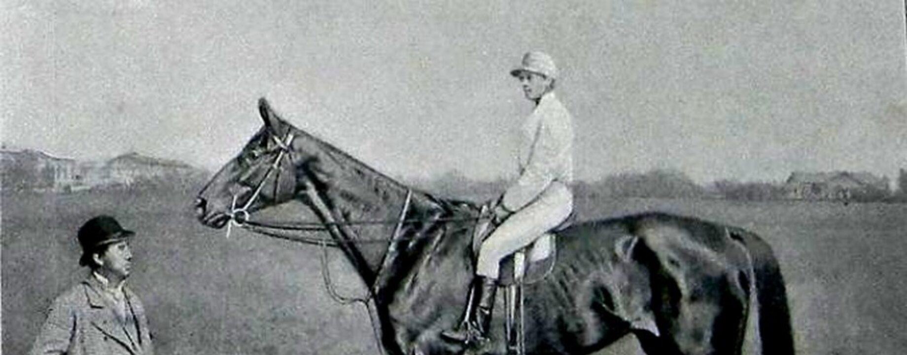 Hesp Róbert tréner Kincsem és annak zsokéja Harry Wainwright 1879 július 18 án Kép forrása ujkor hu