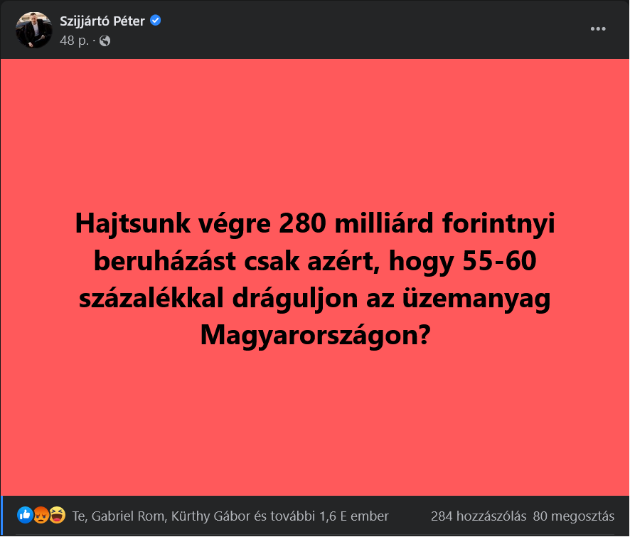 Screenshot 2022 05 16 at 19 48 52 Szijjártó Péter Facebook