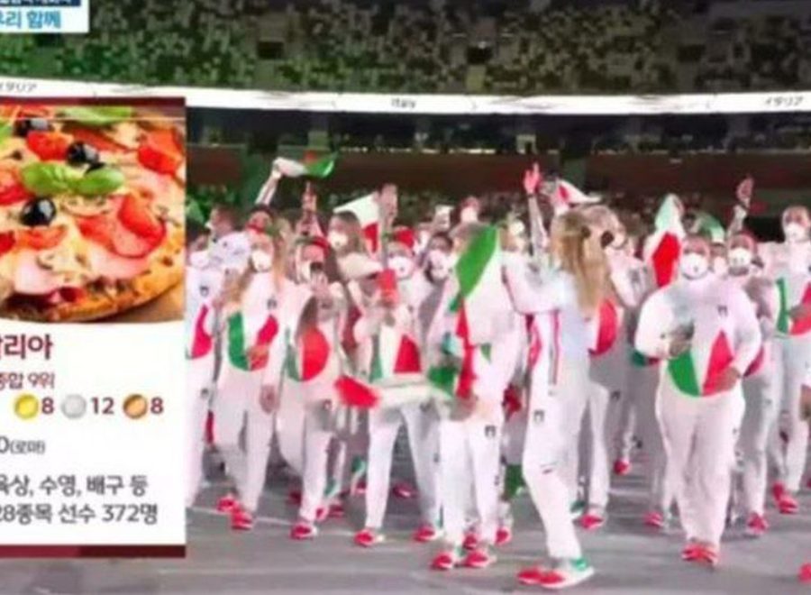 Épp bevonul az olasz olimpiai csapat az MBC-n