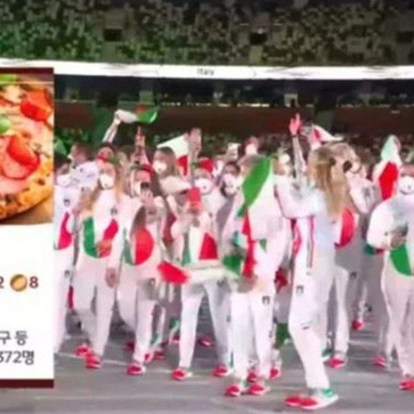 Épp bevonul az olasz olimpiai csapat az MBC-n