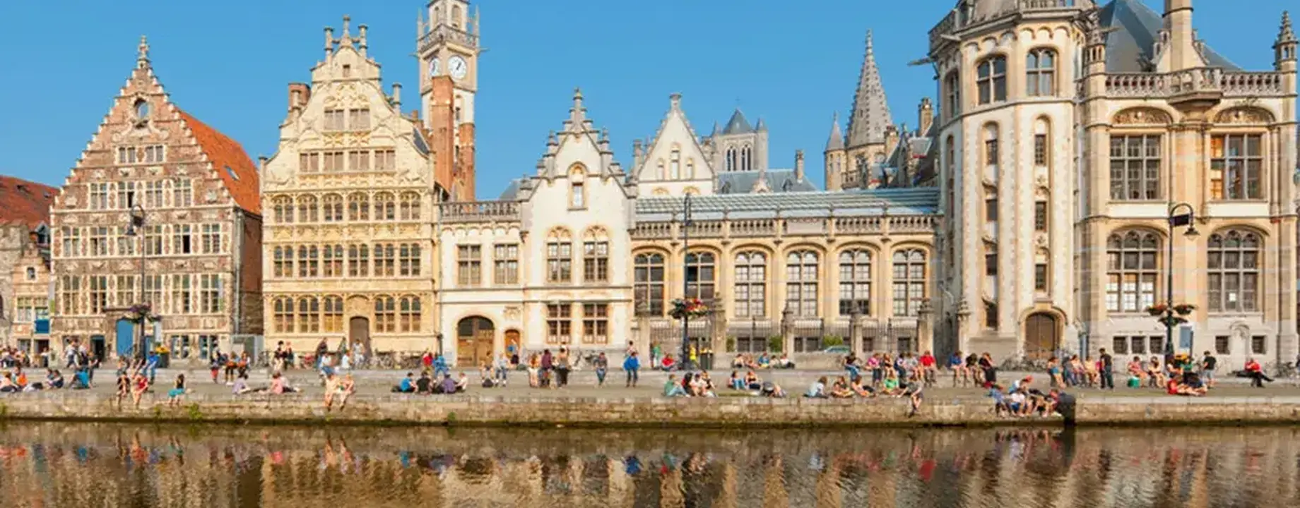 Guild houses Lys River Belgium Ghent