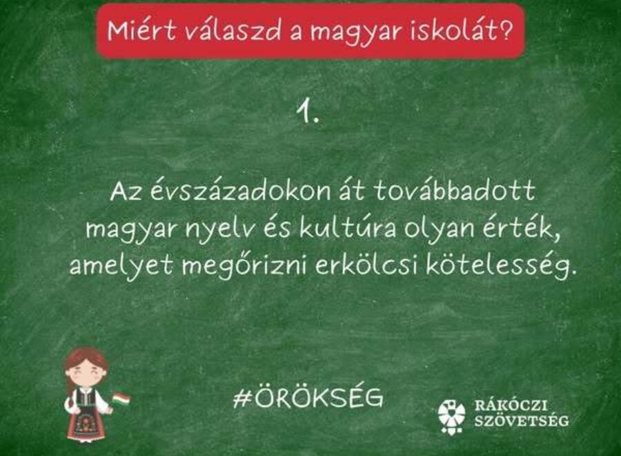 Első érv a magyar iskola mellett