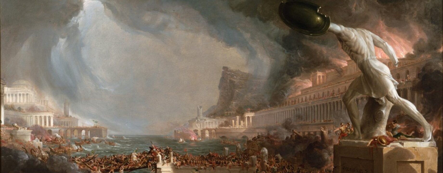 Thomas Cole Sac de Rome 455 Le Destin des empires Destruction par Thomas Cole 1836 Meister Drucke 1051290
