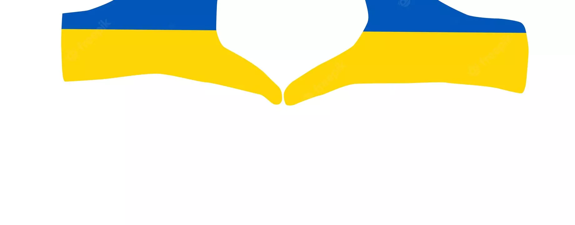 Ukraine heart with hand shape icon ukrainian flag blue yellow support logo design 497088 14