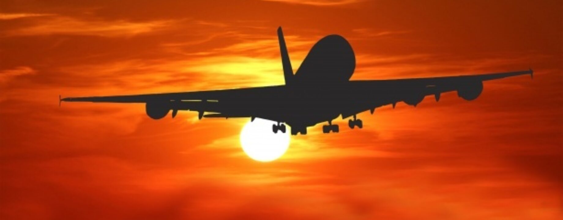 Airplane sunset travel