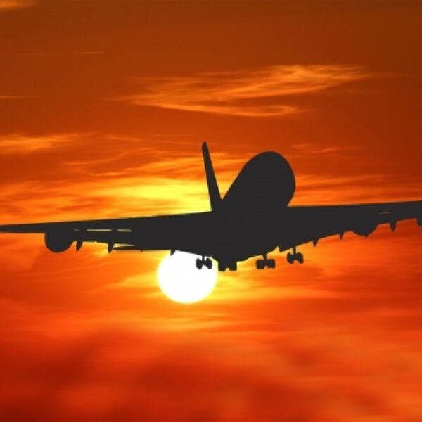 Airplane sunset travel