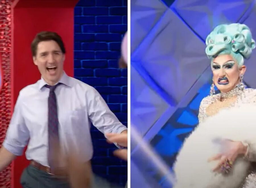 Justin trudeau meeting the drag queens right one of the show s contestants