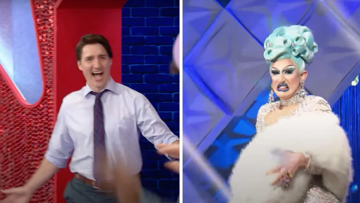 Justin trudeau meeting the drag queens right one of the show s contestants