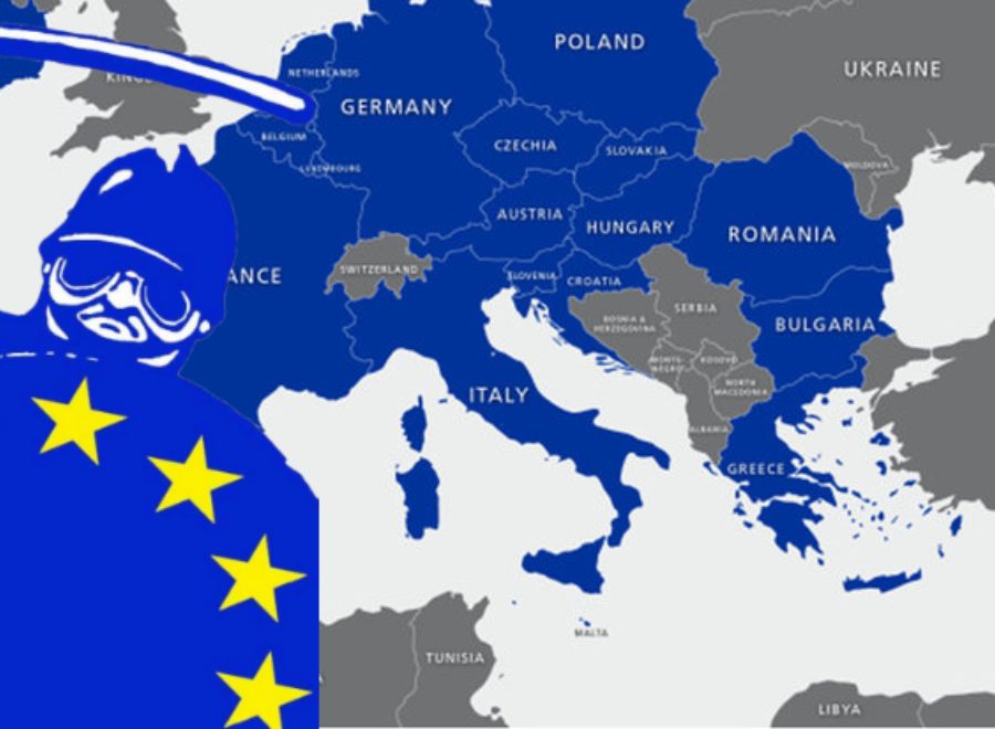 Map of the European Union EU countries shown in blue 37