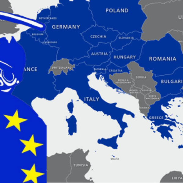 Map of the European Union EU countries shown in blue 37
