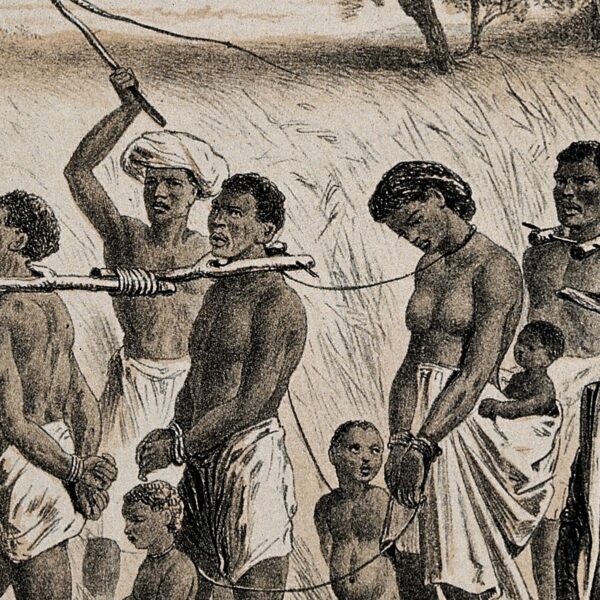 Group of men and women being taken to a slave market Wellcome V0050647 e1554371293647