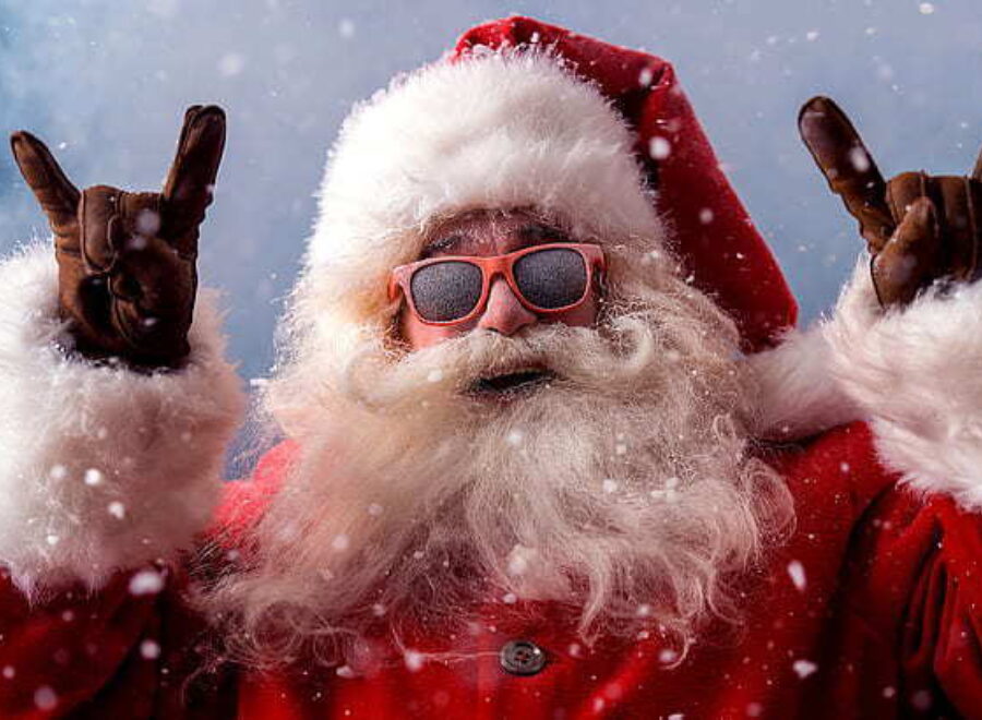 Funny santa claus devil horns hand devil horns hands wallpaper preview