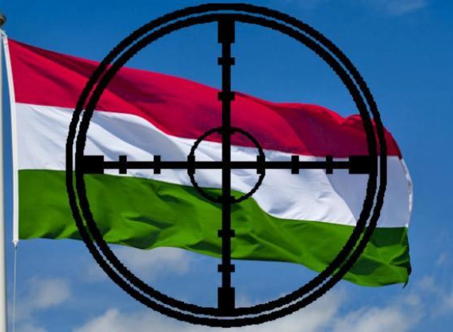 Celkeresztben magyar zaszlok feliratok es intezmenyvezetokz