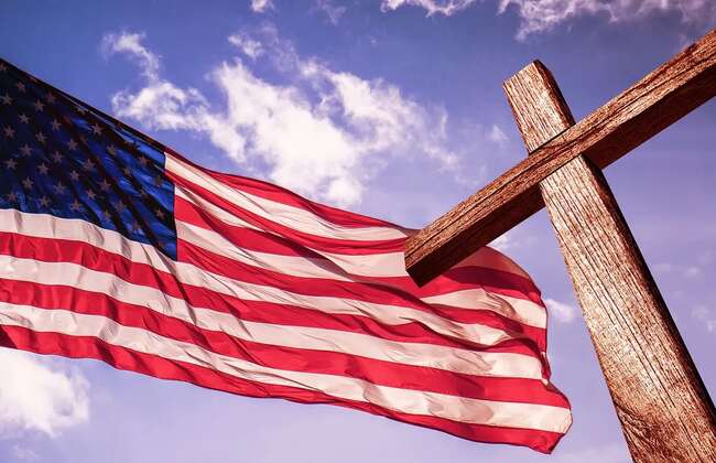 American clag christian cross 0723211