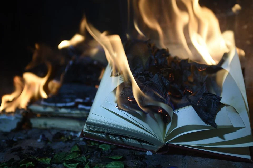 Könyvégetés pixabay