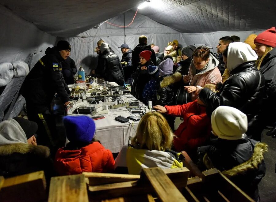 Ukrán menekült bunker