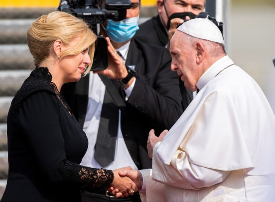 Caputová és a pápa