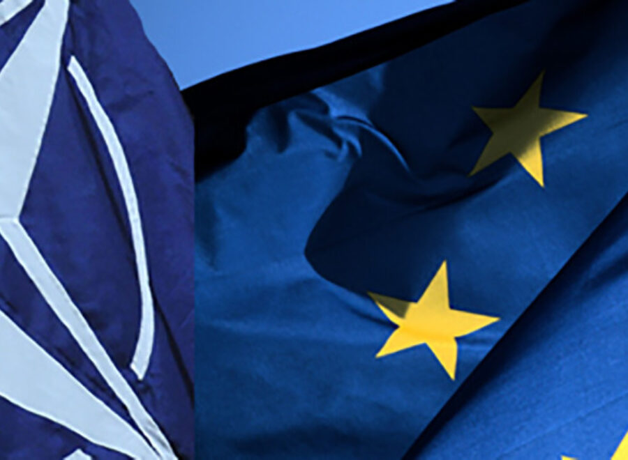 Eu and nato flags