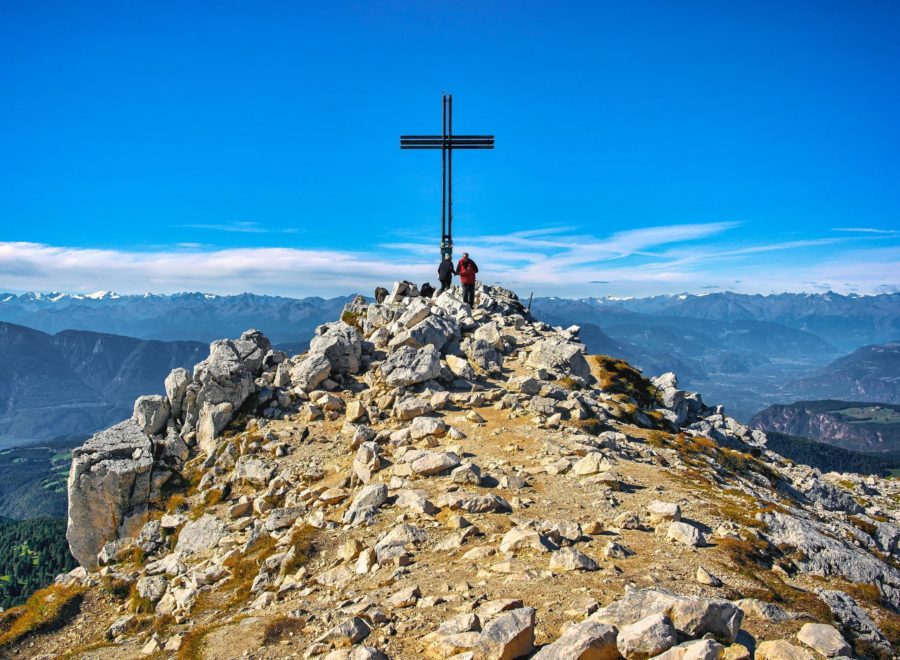 Weisshorn south tyrol italy 2017 mountain summit with cross free photo