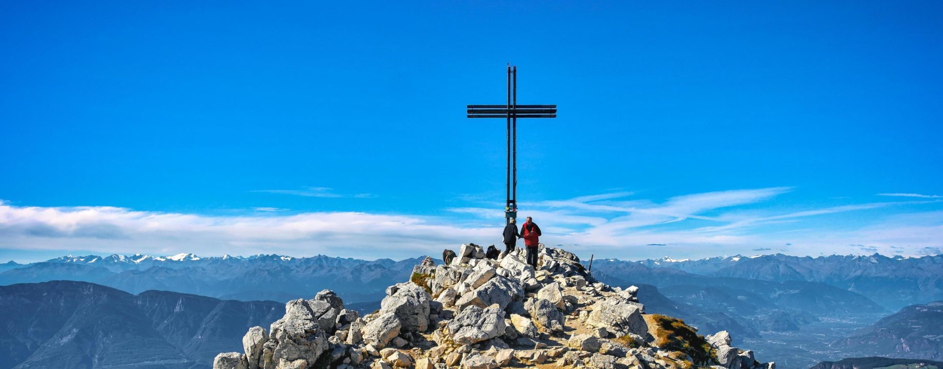 Weisshorn south tyrol italy 2017 mountain summit with cross free photo