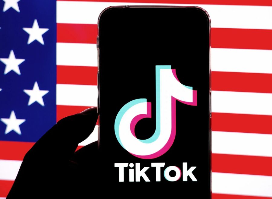Tiktok phone american flag Getty Images 1246687576 2400