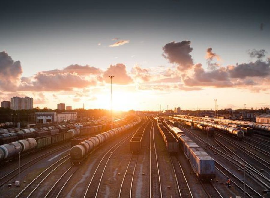 Train sunset