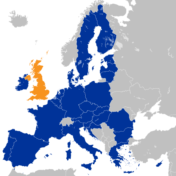 Location map of the United Kingdom and the European Union svg