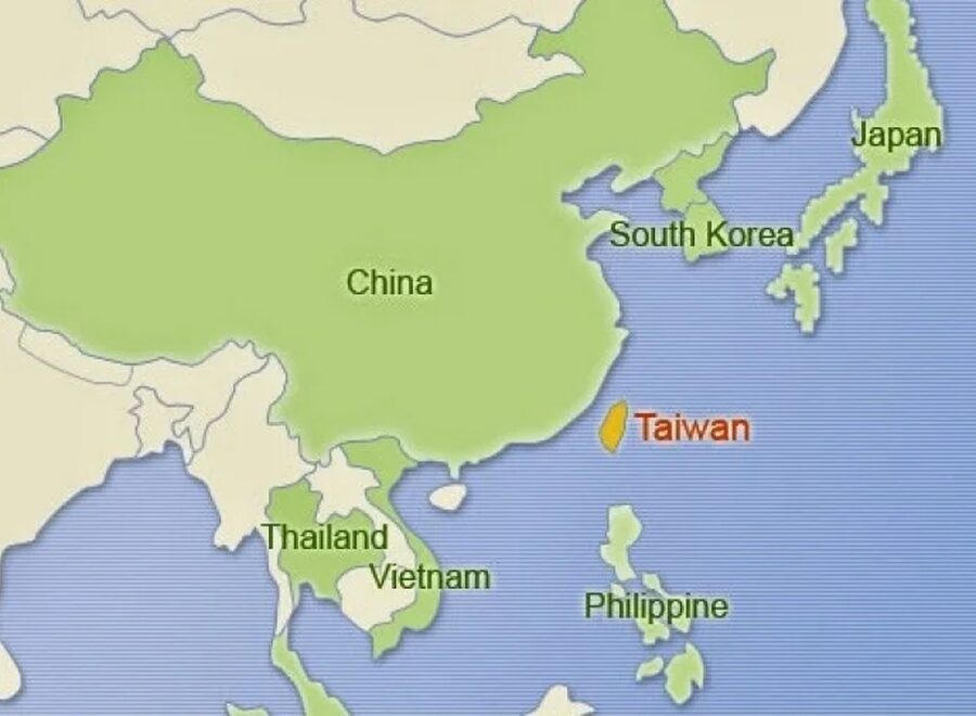 Kina Tajvan karta
