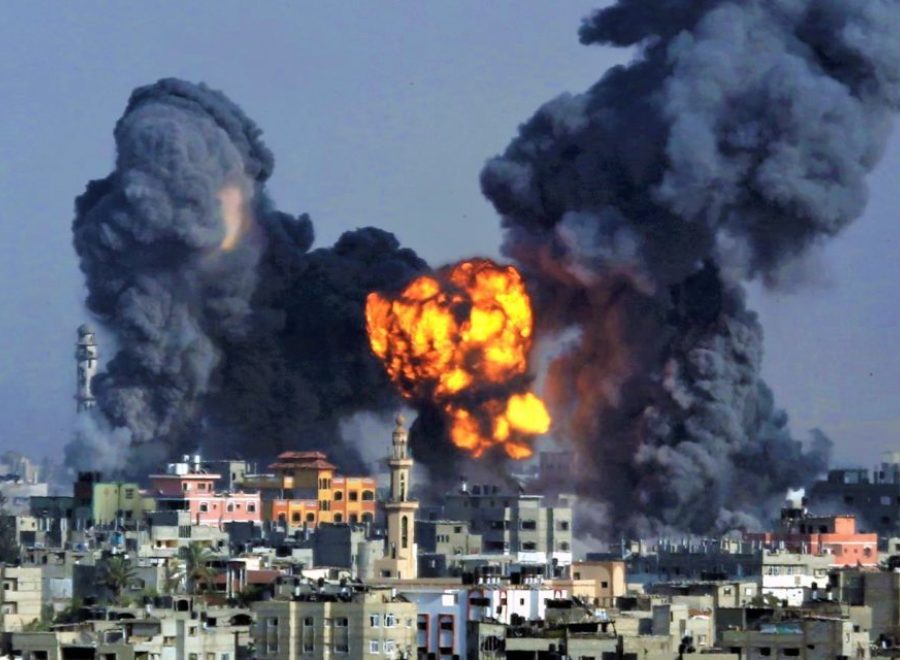 042721 In this July 22 2014 file photo smoke and fire from a devastating Israeli airstrike rise over Gaza City during the holy month of Ramadan AP Photo Hatem Moussa 1280x640