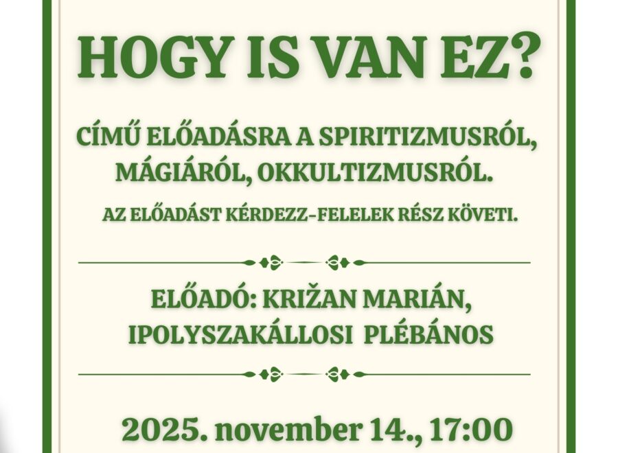 Spiritualizmus előadás