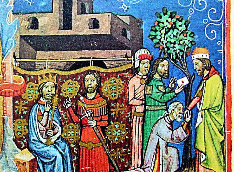 Vid incites Solomon against Géza I Chronicon Pictum 078