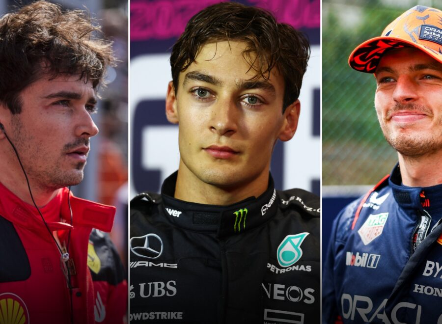 Charles Leclerc George Russell Max Verstappen