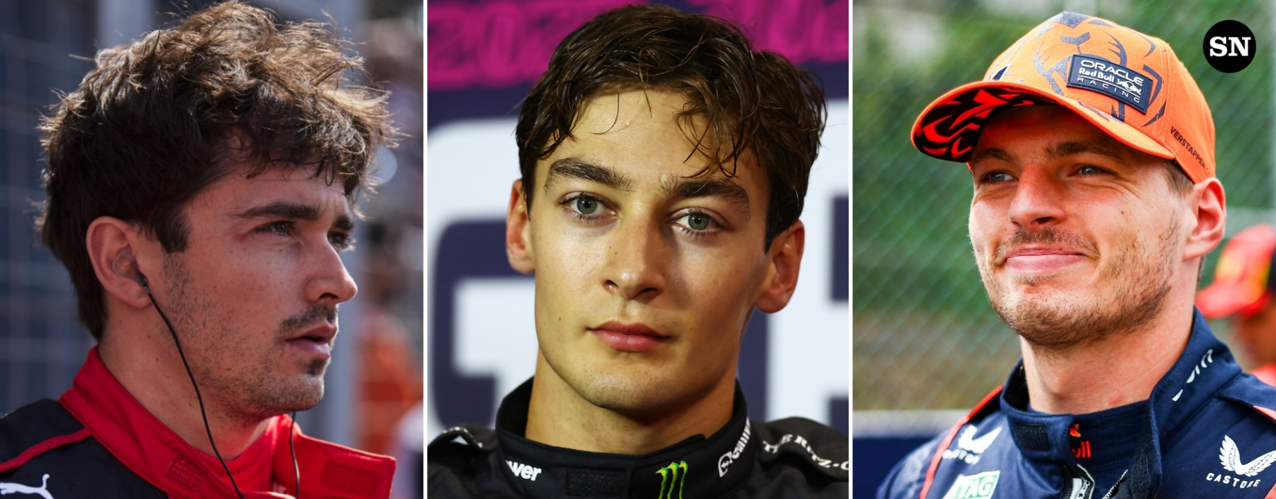 Charles Leclerc George Russell Max Verstappen